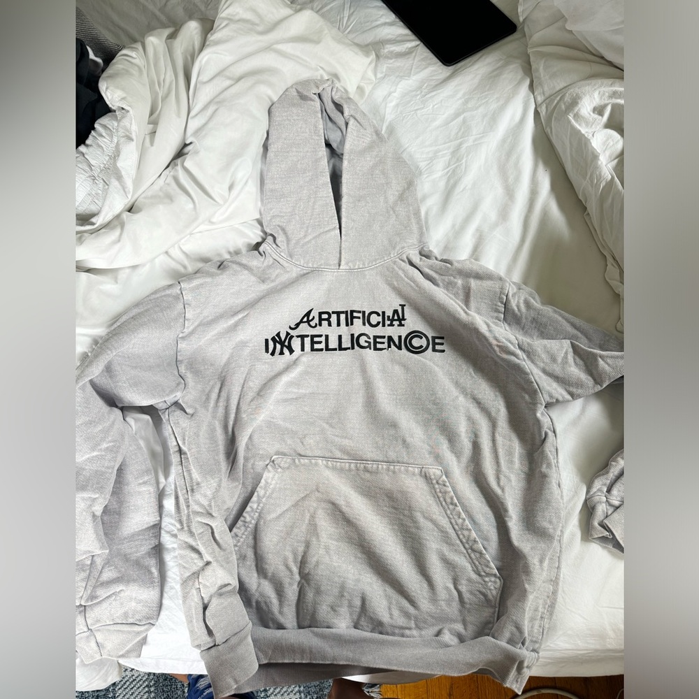 Lavender Grey Artificial Intelligence Yankees Hoodie